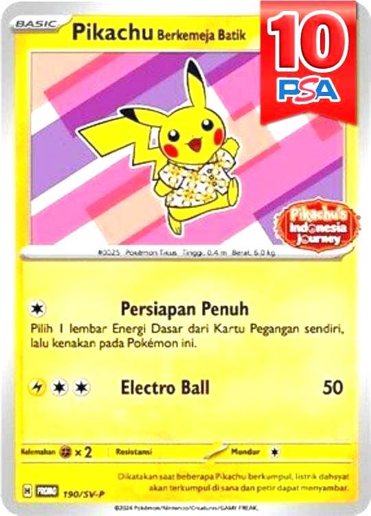 190/SV-P Pikachu Berkemeja Batik PSA10