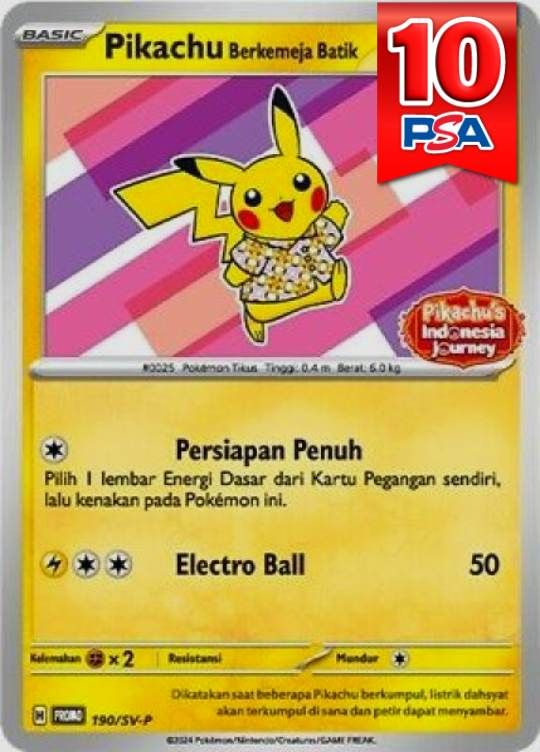 154/SV-P PROMO ピカチュウ Berkemeja Batik PSA10